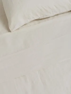 100% Linen Flat Sheet in Cream