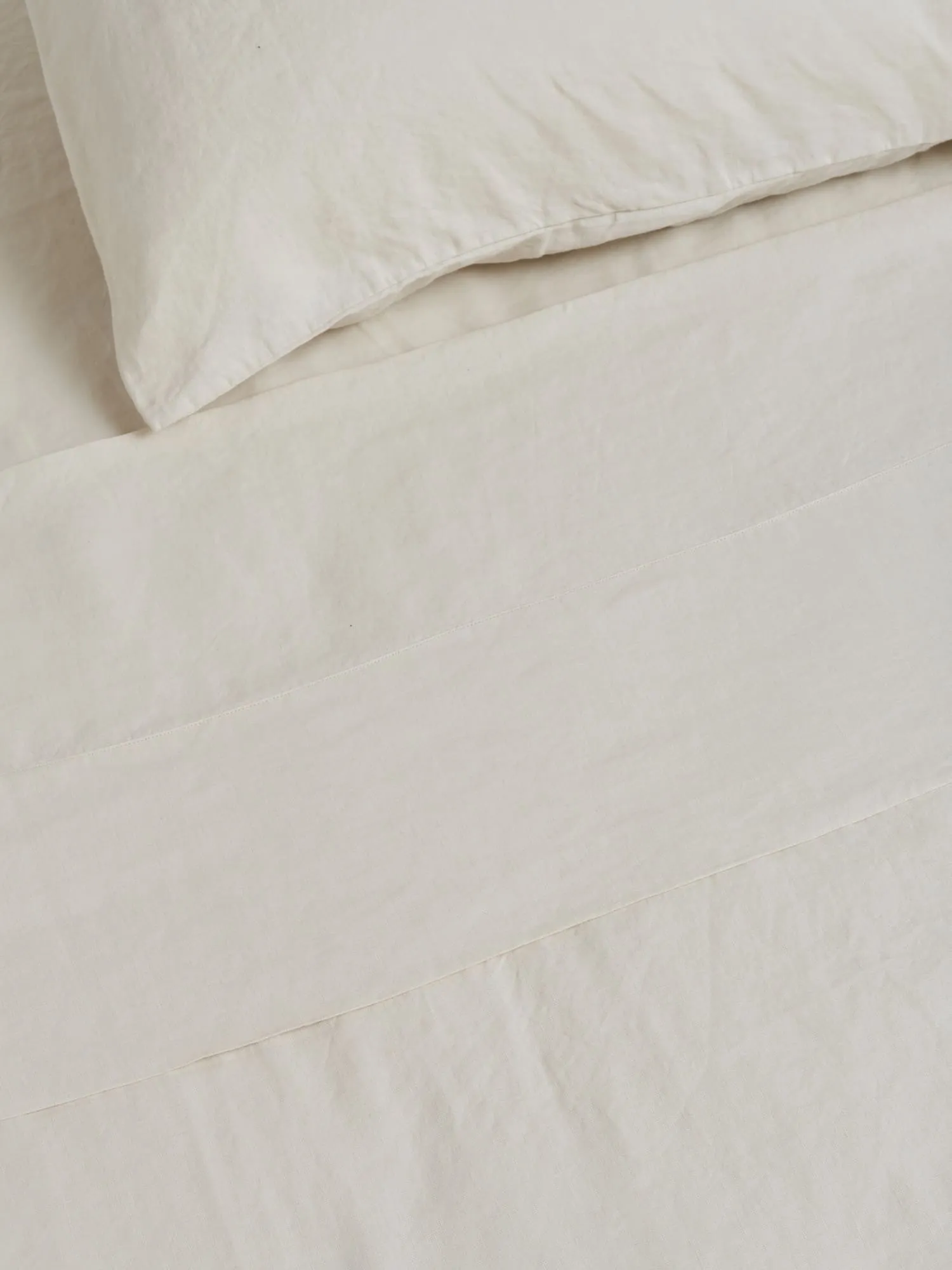 100% Linen Flat Sheet in Cream