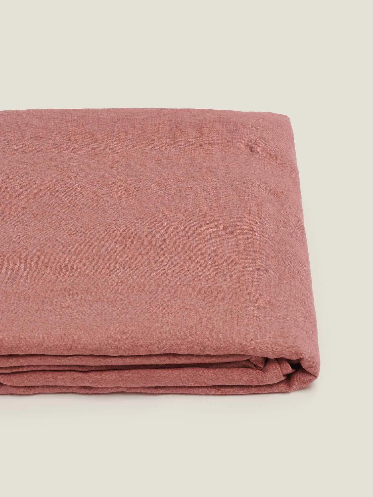 100% Linen Flat Sheet in Vintage Pink