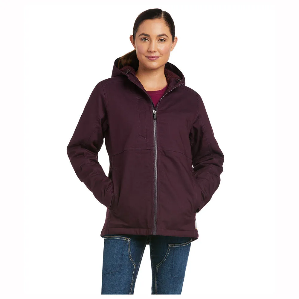 10037589 Ariat Rebar Women's DuraCanvas Insulated Jacket - Plum Perf