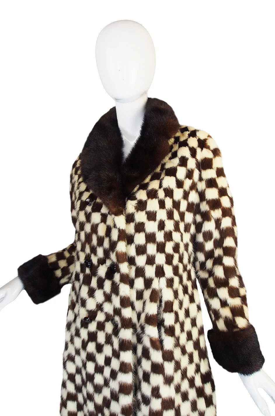 1950s Schiaparelli Incredible Checked Mink Coat