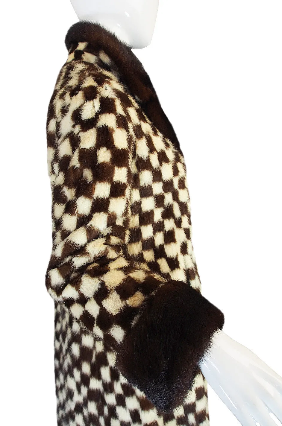 1950s Schiaparelli Incredible Checked Mink Coat