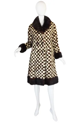 1950s Schiaparelli Incredible Checked Mink Coat