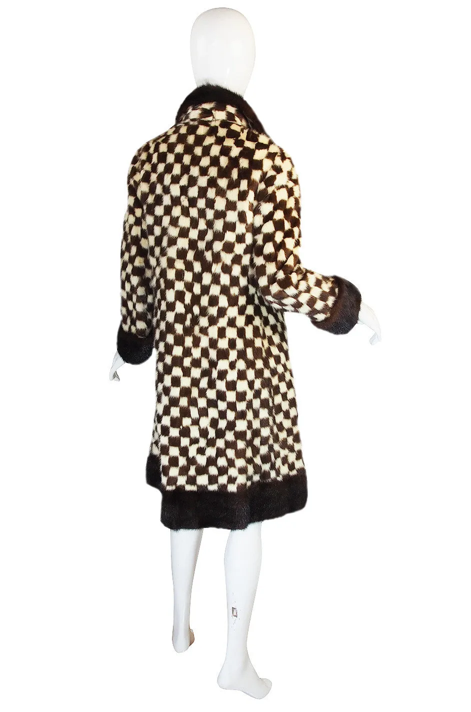 1950s Schiaparelli Incredible Checked Mink Coat