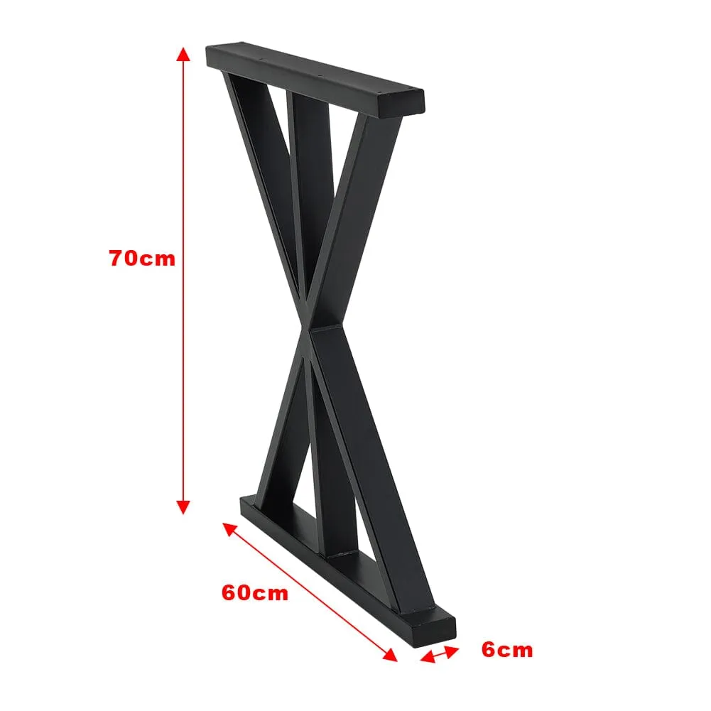 2 Pieces Black Metal Table Legs Heavy Duty Industrial Table Legs