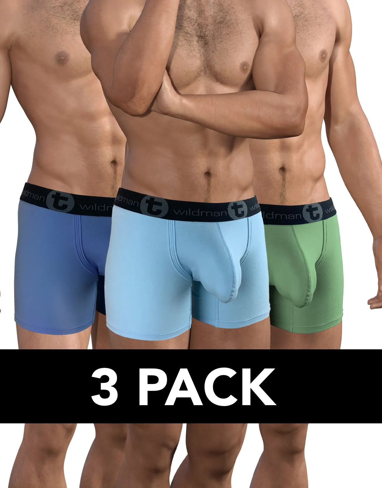 3 PACK Big Boy Pouch 5" Inseam Cotton Boxer Brief