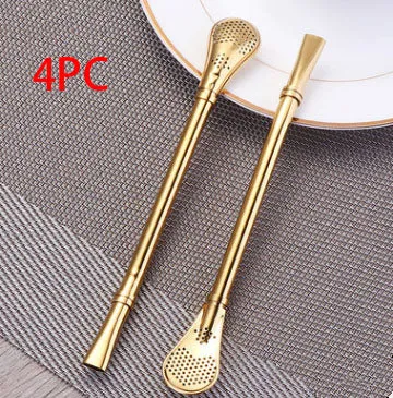 304 Stainless Steel Residue Filter Straws Spoon