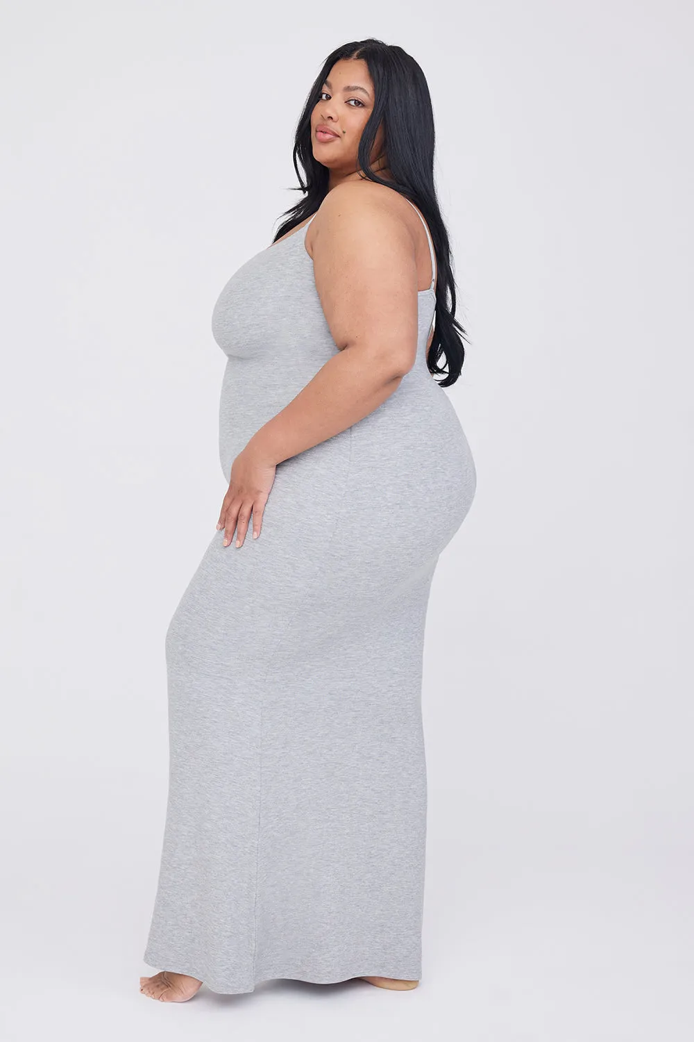 365 SCULPTING LOUNGE CAMI MAXI DRESS - GREY MARL