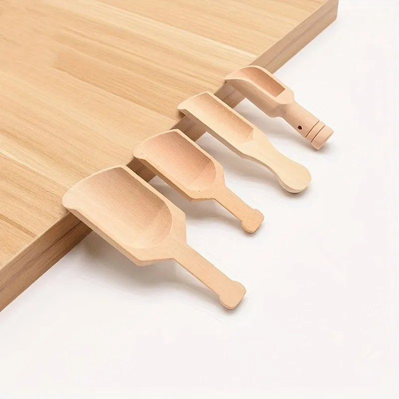 4pcs Set Wooden Tea and Salt Spoons - Perfect for Tea, Coffee, and Bath Salt - Set of 4