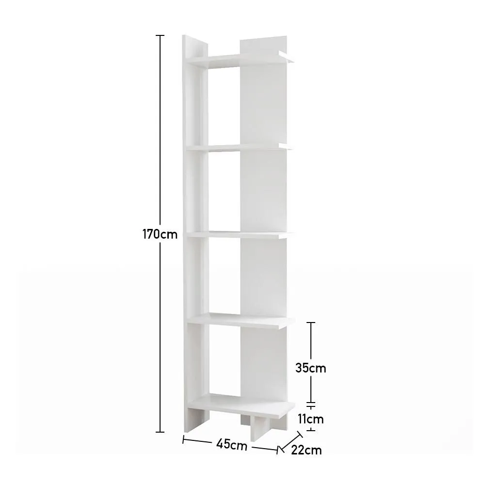 5 Tier Bookshelf Shelf Storage Shelving Unit Corner Rack Display Stand