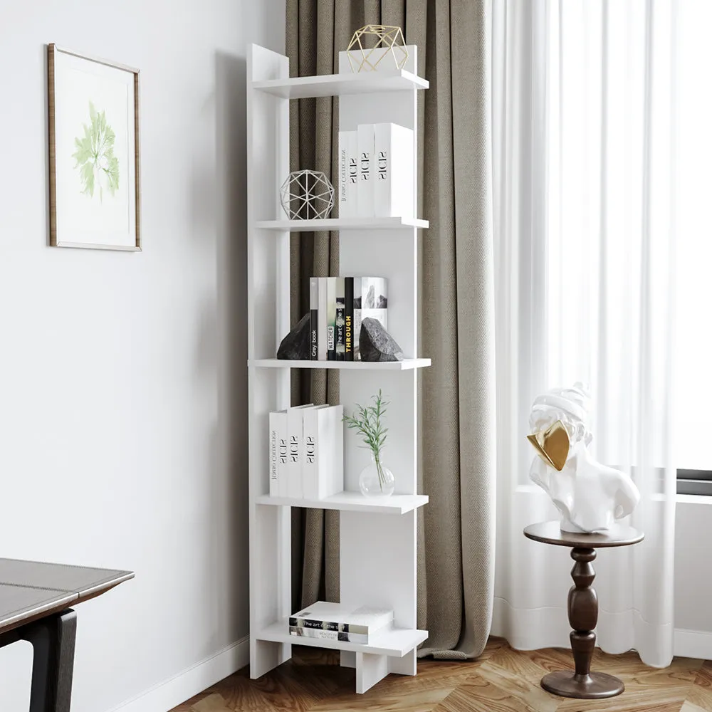 5 Tier Bookshelf Shelf Storage Shelving Unit Corner Rack Display Stand