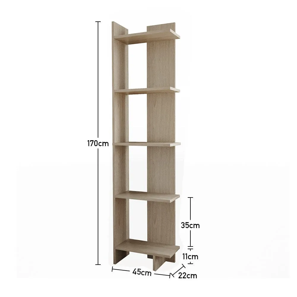 5 Tier Bookshelf Shelf Storage Shelving Unit Corner Rack Display Stand