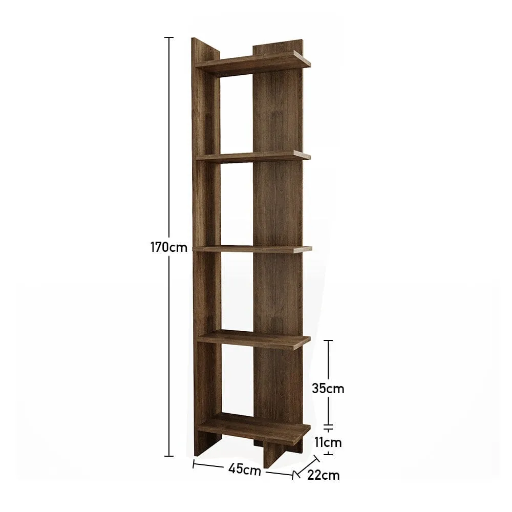 5 Tier Bookshelf Shelf Storage Shelving Unit Corner Rack Display Stand