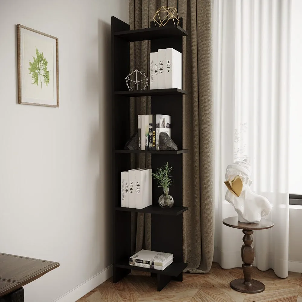 5 Tier Bookshelf Shelf Storage Shelving Unit Corner Rack Display Stand