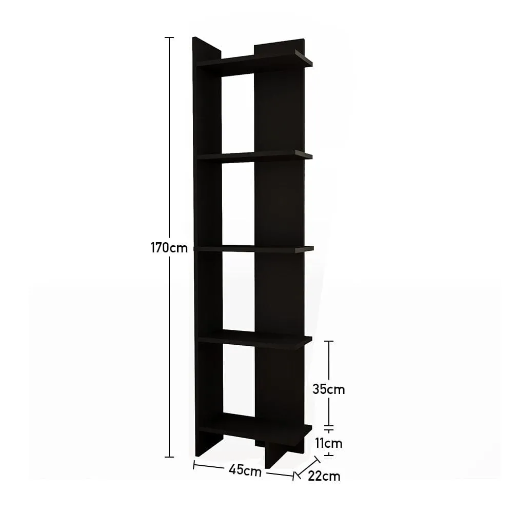 5 Tier Bookshelf Shelf Storage Shelving Unit Corner Rack Display Stand