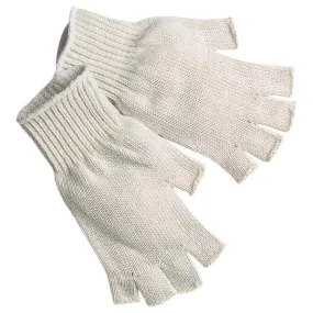 9509LM MCR Safety Fingerless Gloves, Large, Cotton Polyester Blend, Natural