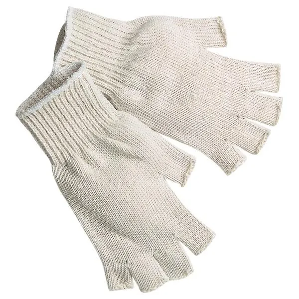 9509SM MCR Safety Fingerless Gloves, Small, Cotton Polyester Blend, Natural