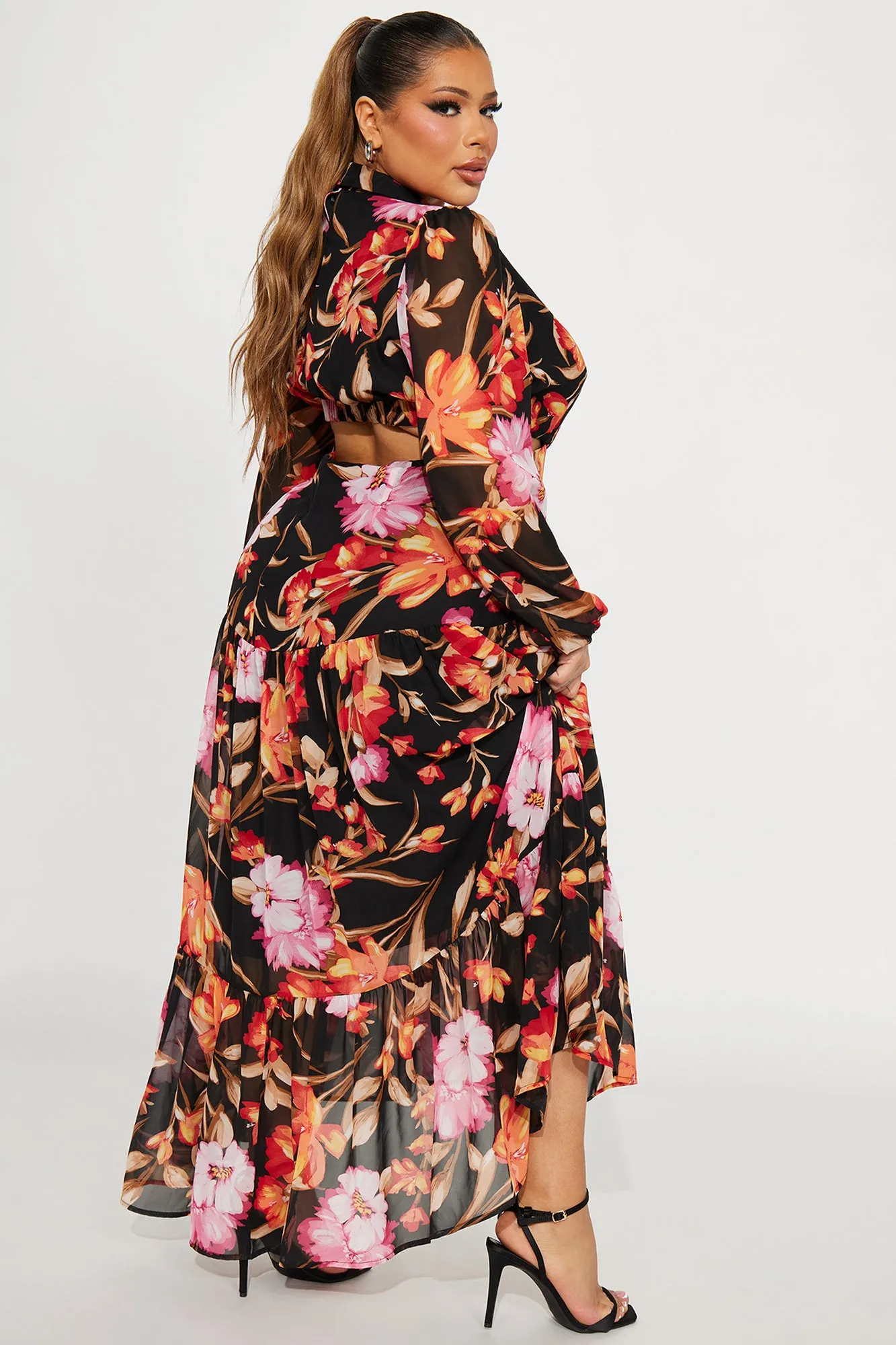 Adore Floral Maxi Dress - Black/combo