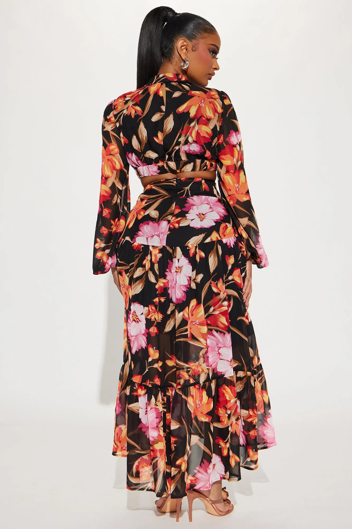 Adore Floral Maxi Dress - Black/combo