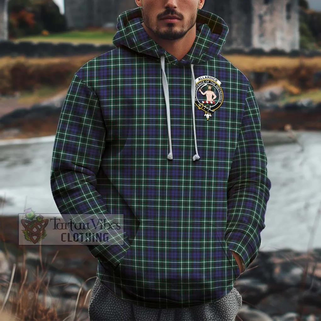 Allardice Tartan Cotton Hoodie with Family Crest