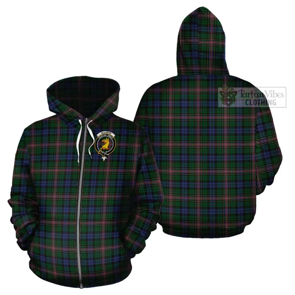 Allison Tartan Cotton Hoodie with Family Crest