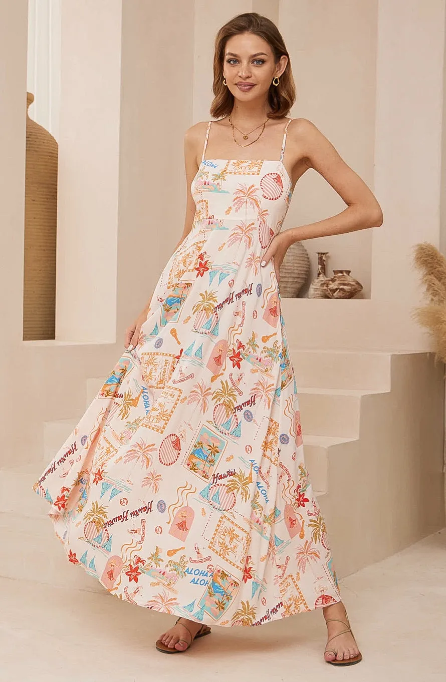 Aloha Hawaii Maxi  Dress