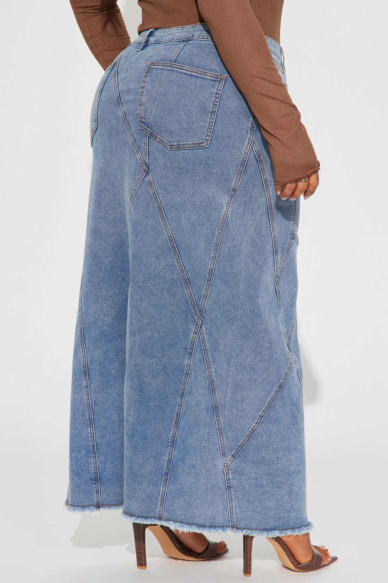 Always Wonder Denim Maxi Skirt - Medium Wash