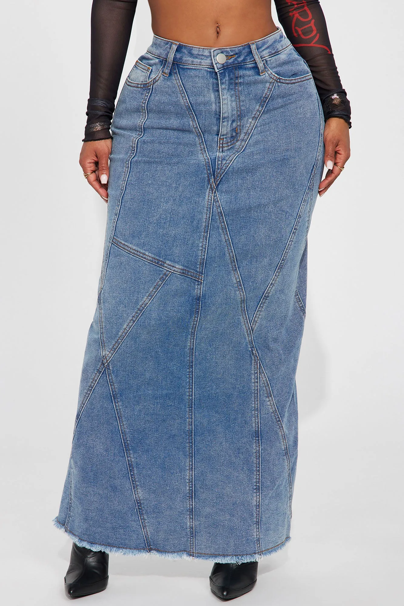 Always Wonder Denim Maxi Skirt - Medium Wash