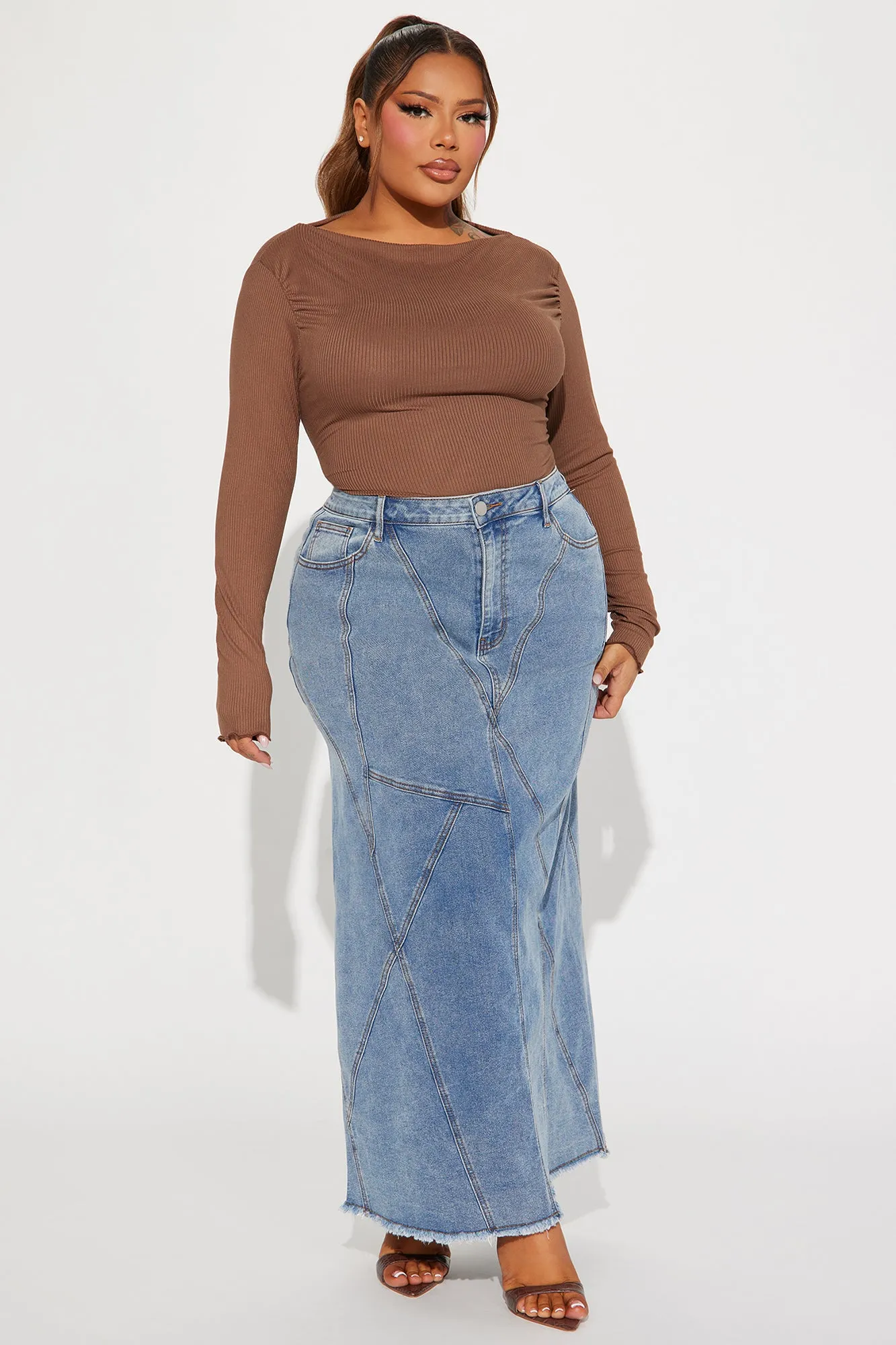 Always Wonder Denim Maxi Skirt - Medium Wash