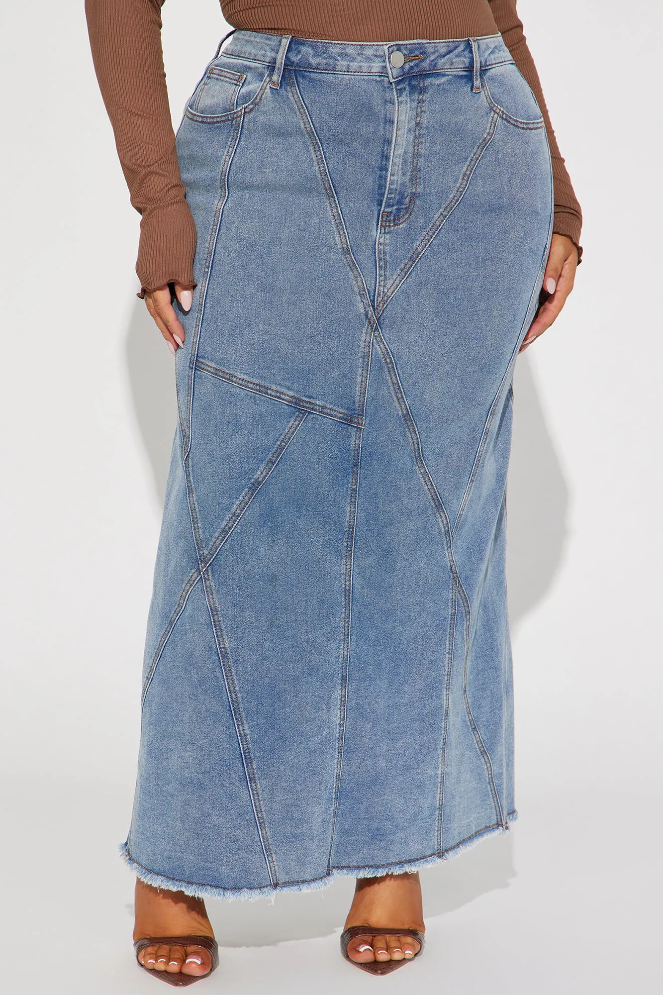 Always Wonder Denim Maxi Skirt - Medium Wash