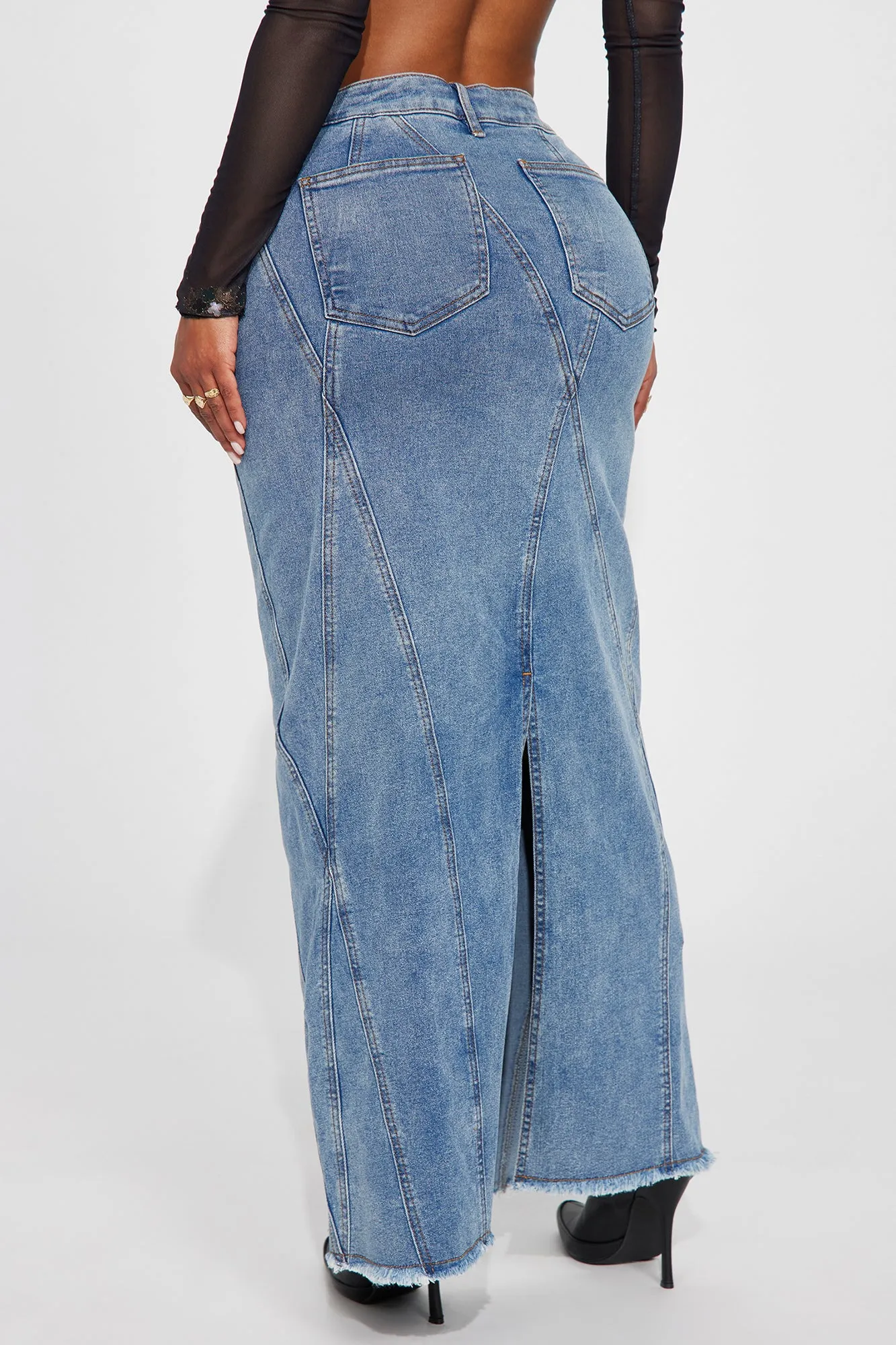 Always Wonder Denim Maxi Skirt - Medium Wash