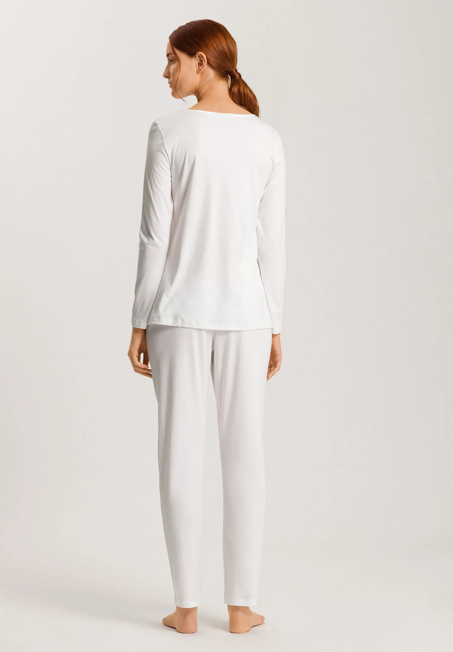 Anne Cotton Long Pajama Set | Off White 74894-102