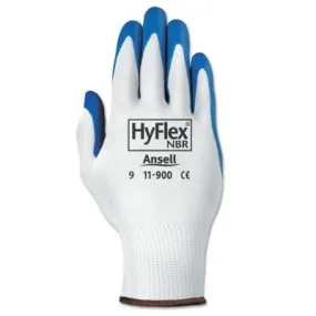 Ansell HyFlex NBR Gloves, 9, Blue/White, 103350