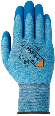 Ansell Hyflex Oil Repellent Gloves, 7, Blue, 104457