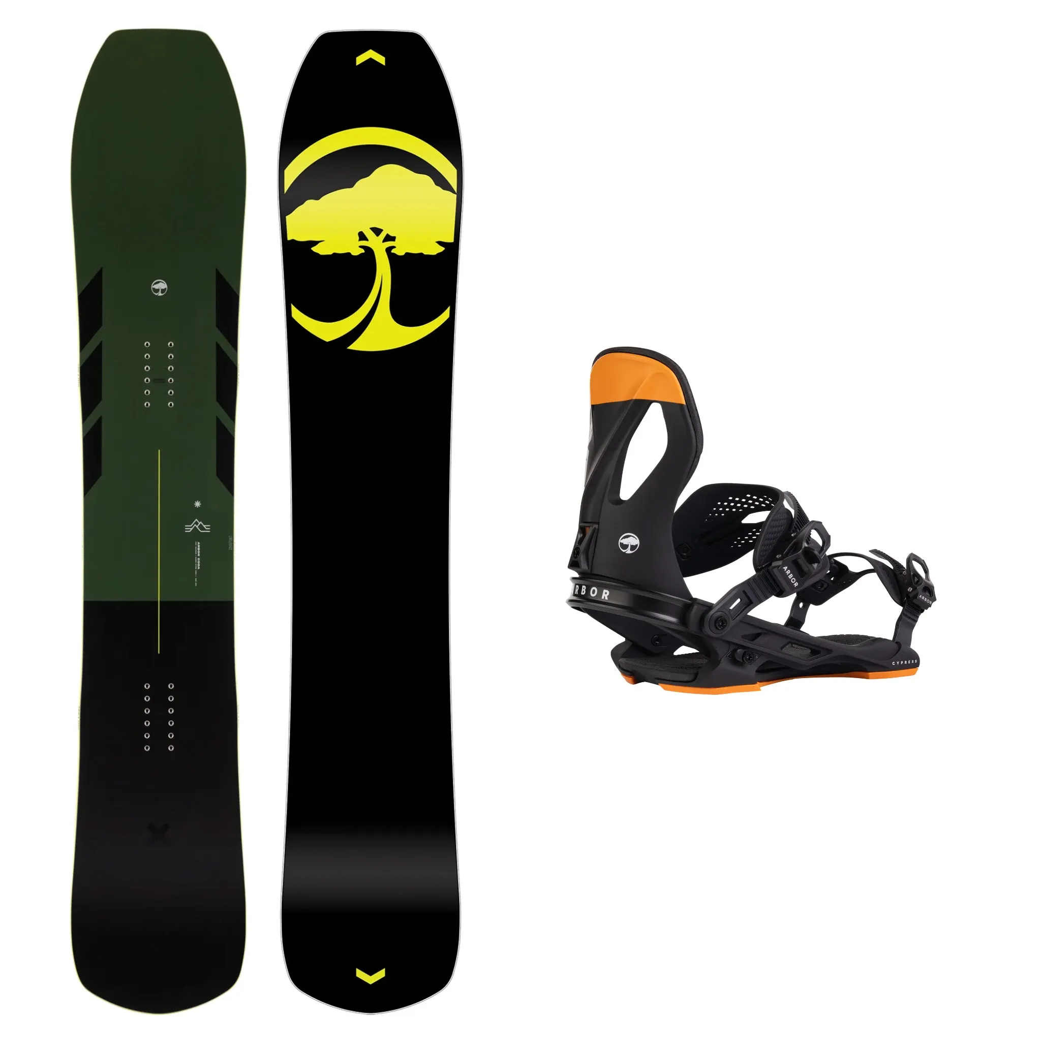 Arbor Coda Camber Snowboard with Arbor Cypress Snowboard Binding 2025