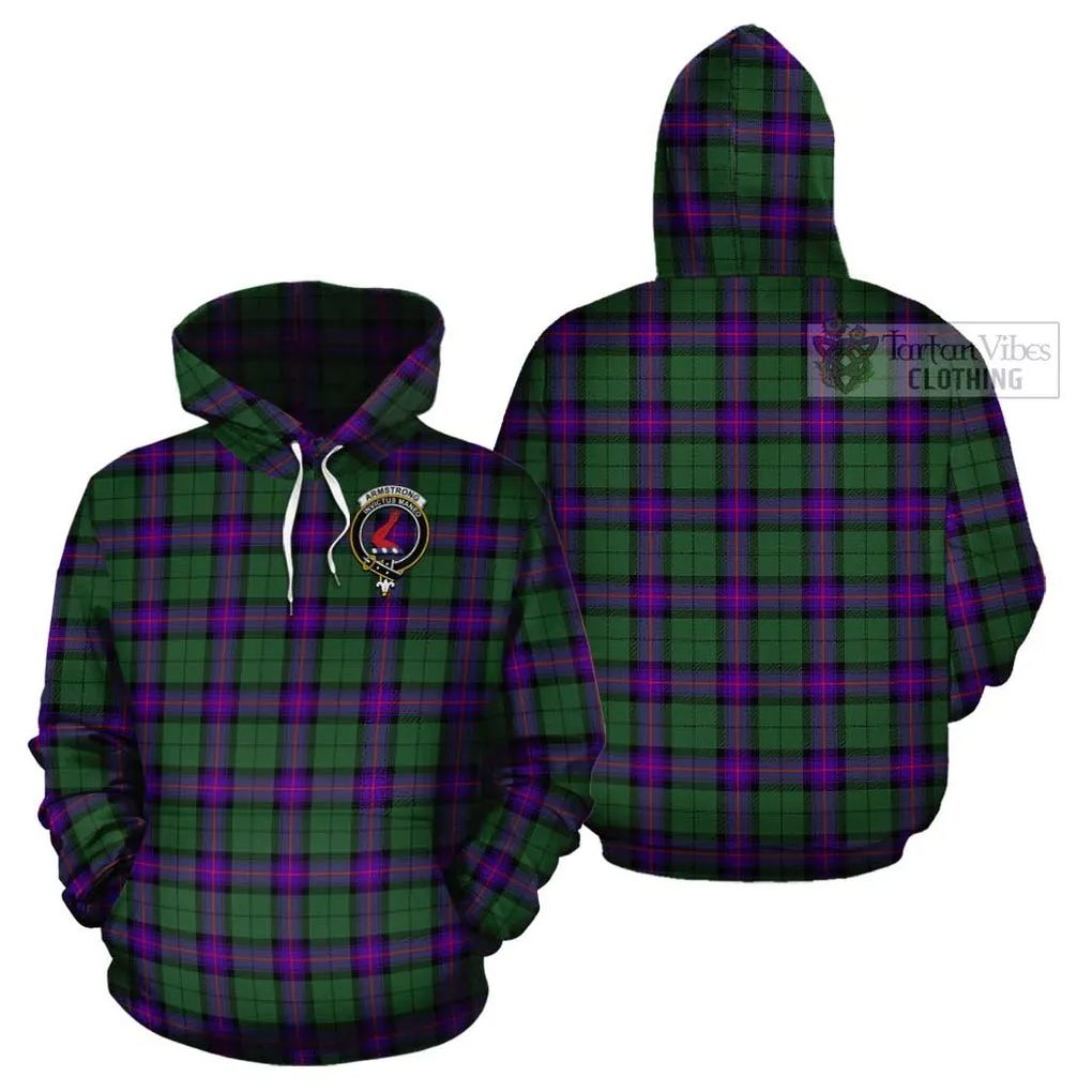 Armstrong Modern Tartan Cotton Hoodie with Family Crest