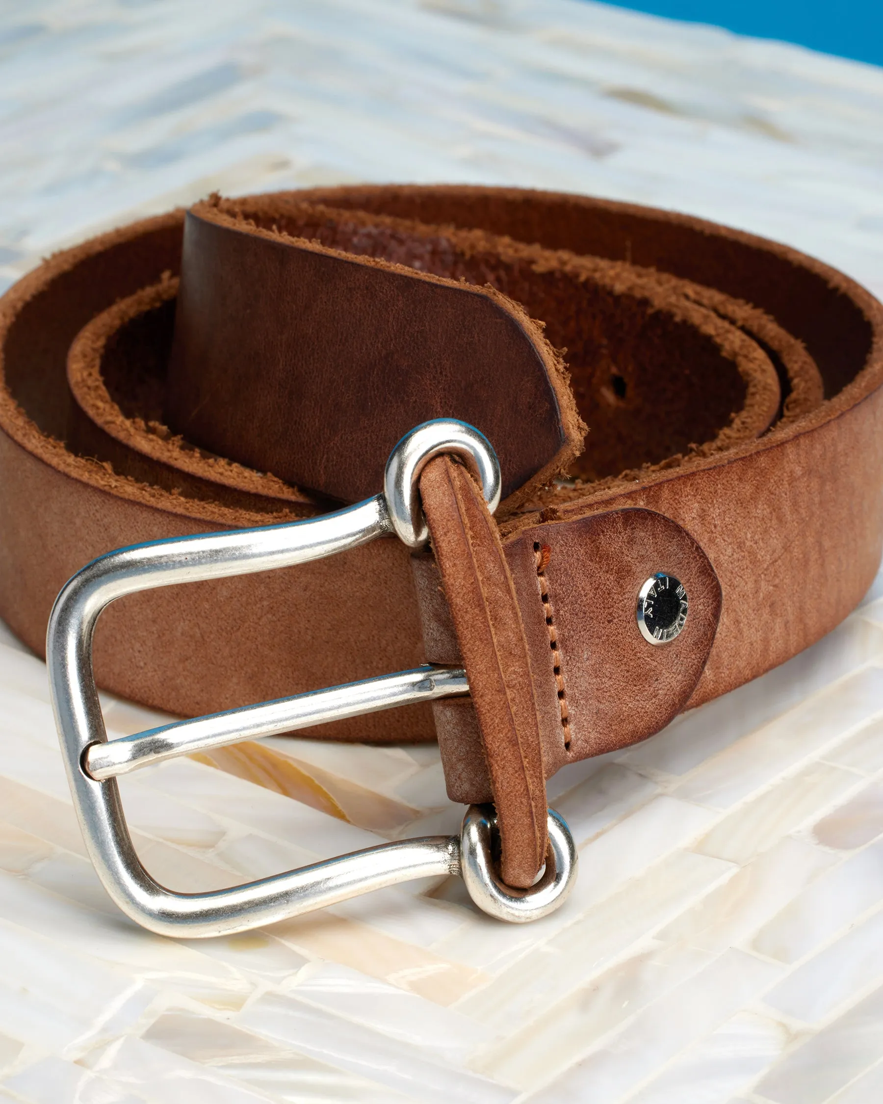 Bailey Leather Belt in Rugged Tan