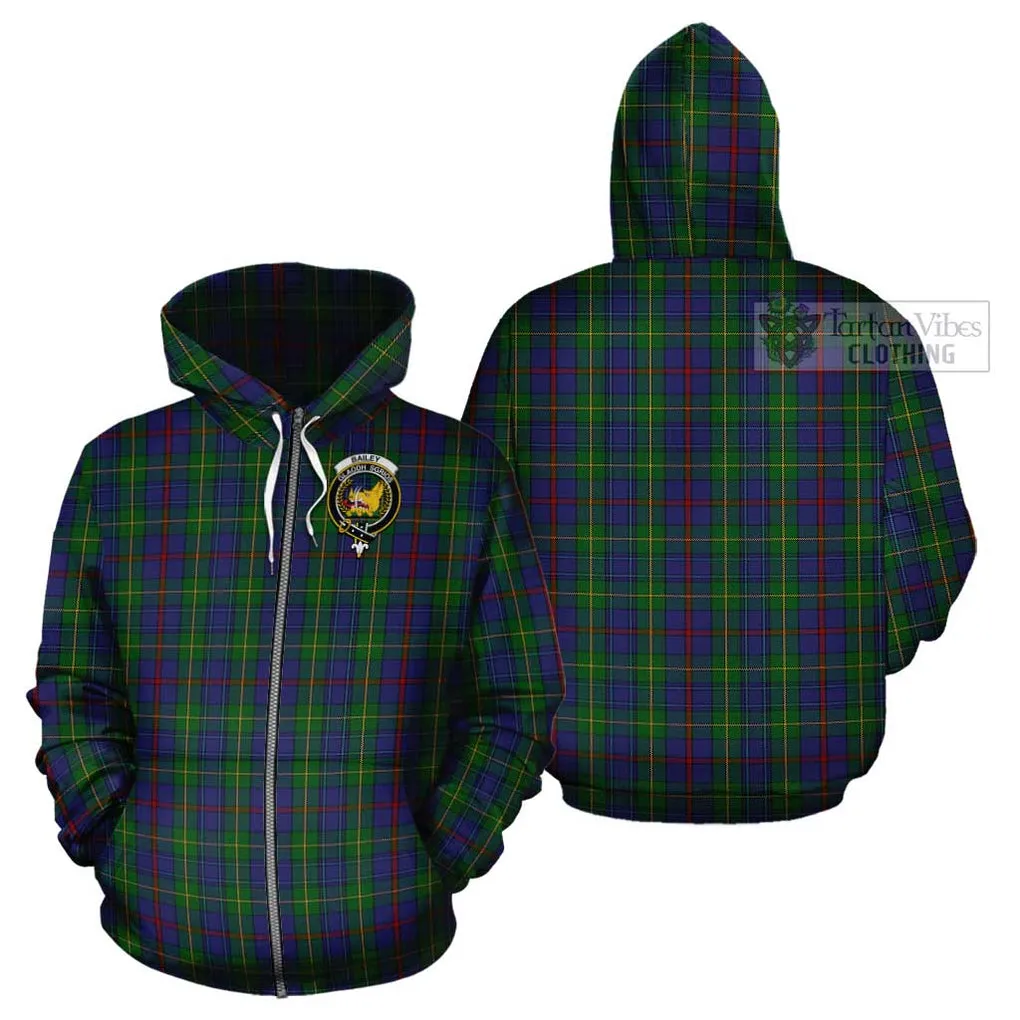 Bailey Tartan Cotton Hoodie with Family Crest