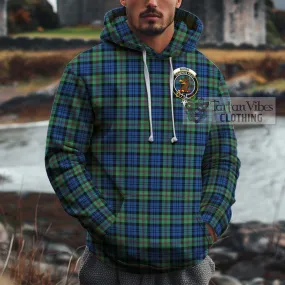 Baird Ancient Tartan Cotton Hoodie with Family Crest