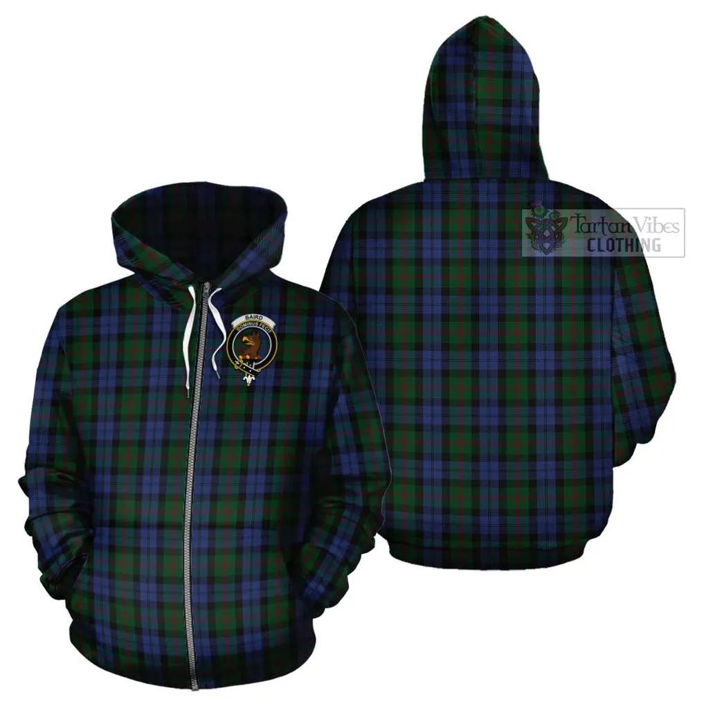 Baird Tartan Cotton Hoodie with Family Crest