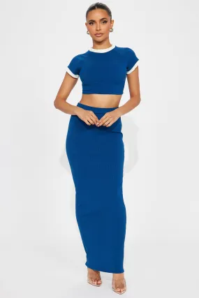 Belle Snatched Skirt Set - Navy/combo