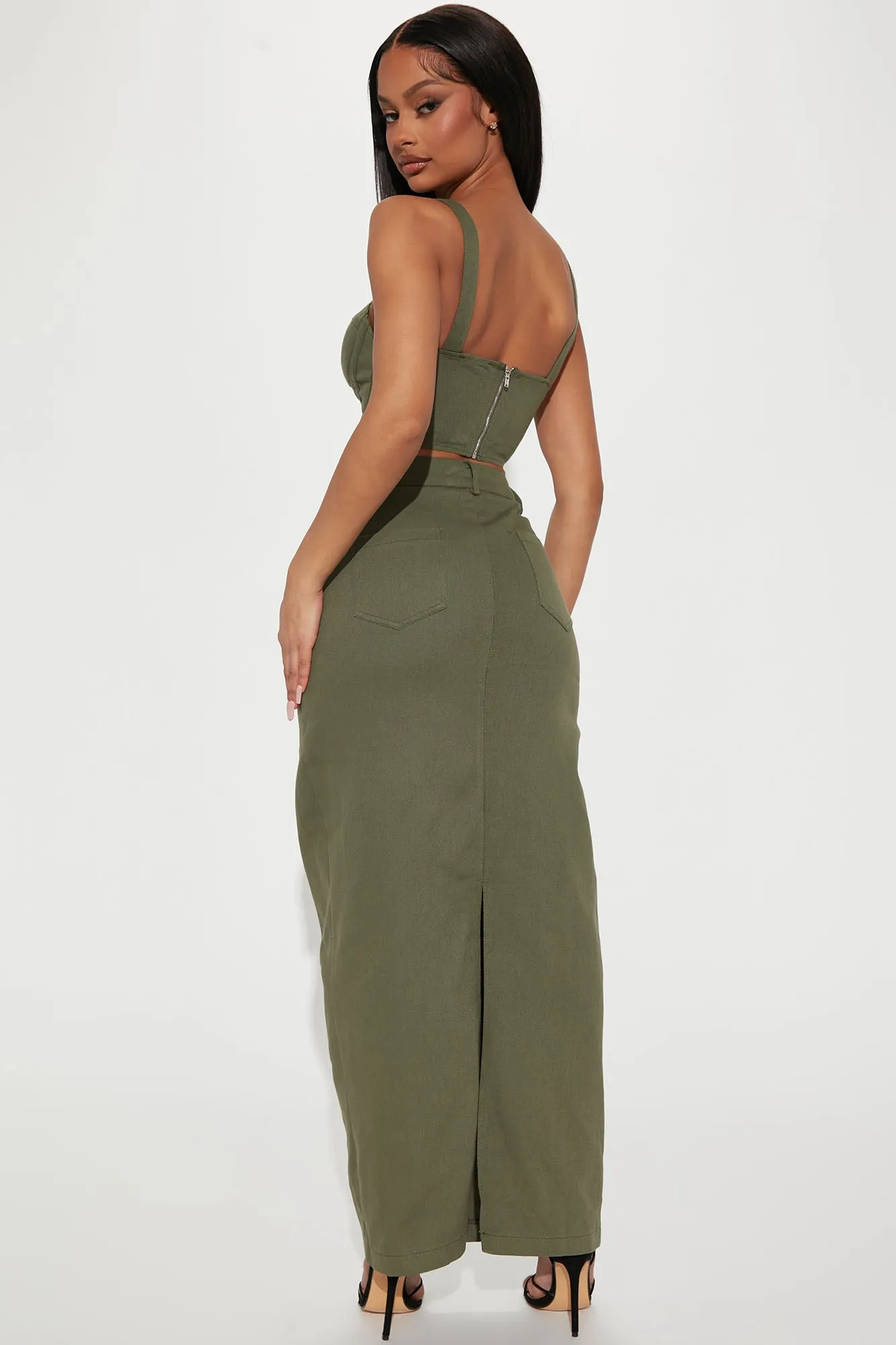 Best Moment Skirt Set - Olive