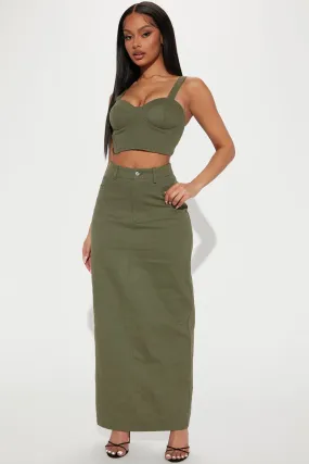 Best Moment Skirt Set - Olive