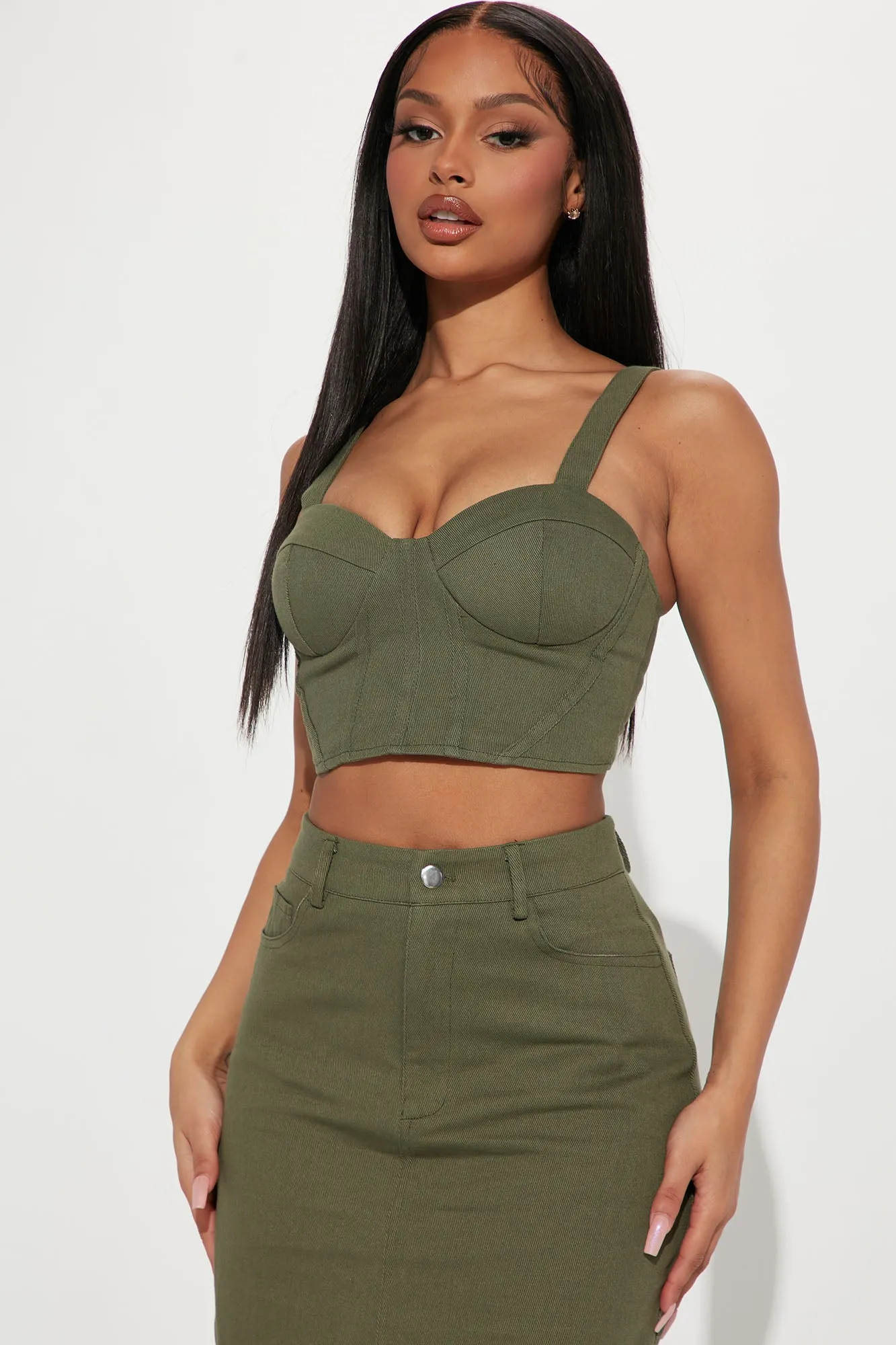 Best Moment Skirt Set - Olive