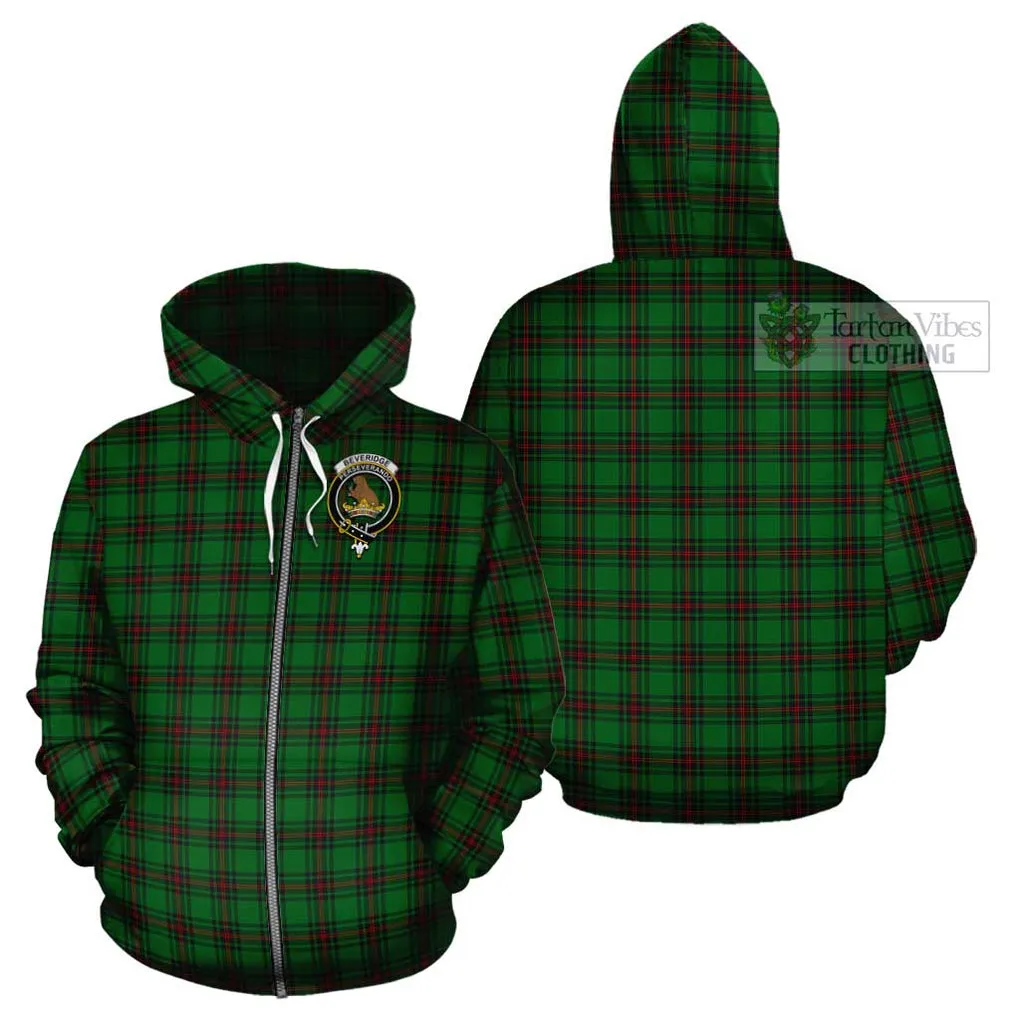 Beveridge Tartan Cotton Hoodie with Family Crest