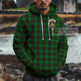 Beveridge Tartan Cotton Hoodie with Family Crest