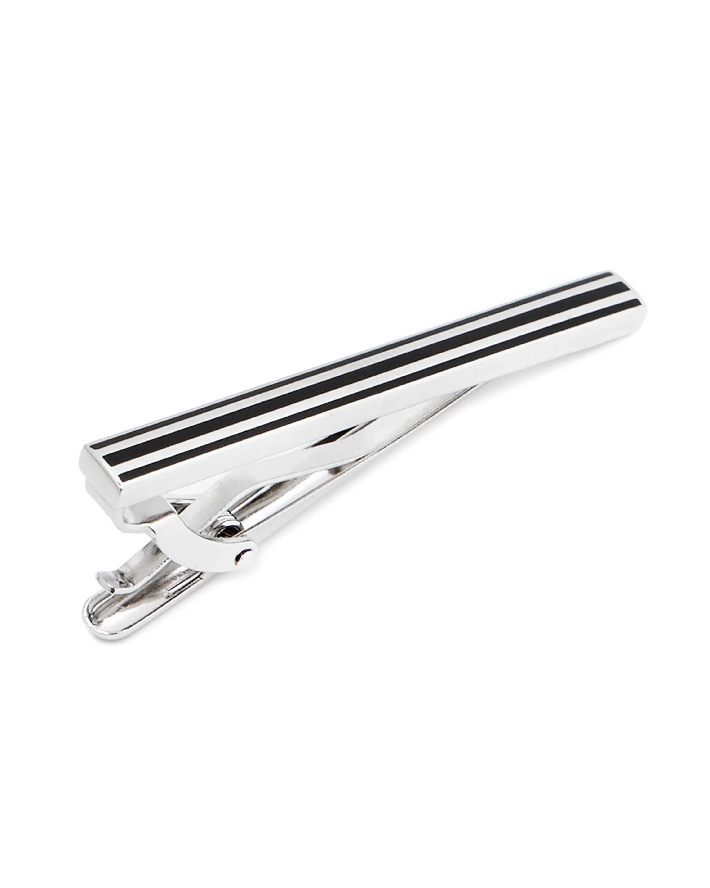 Black Stripe Tie Slide 6cm