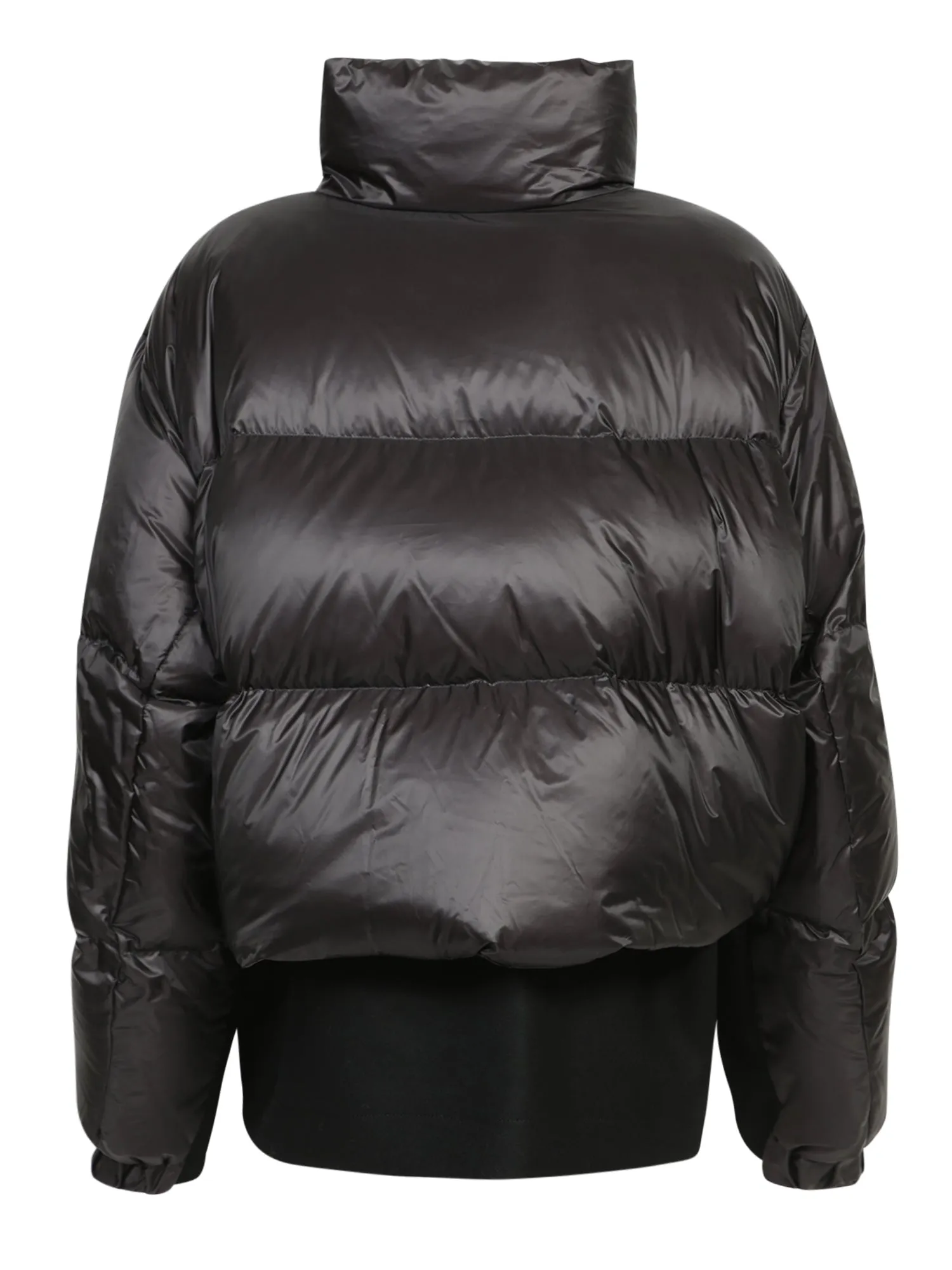 Black Wool Short Puffer Jacket