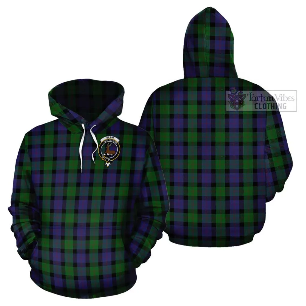 Blair Tartan Cotton Hoodie with Family Crest