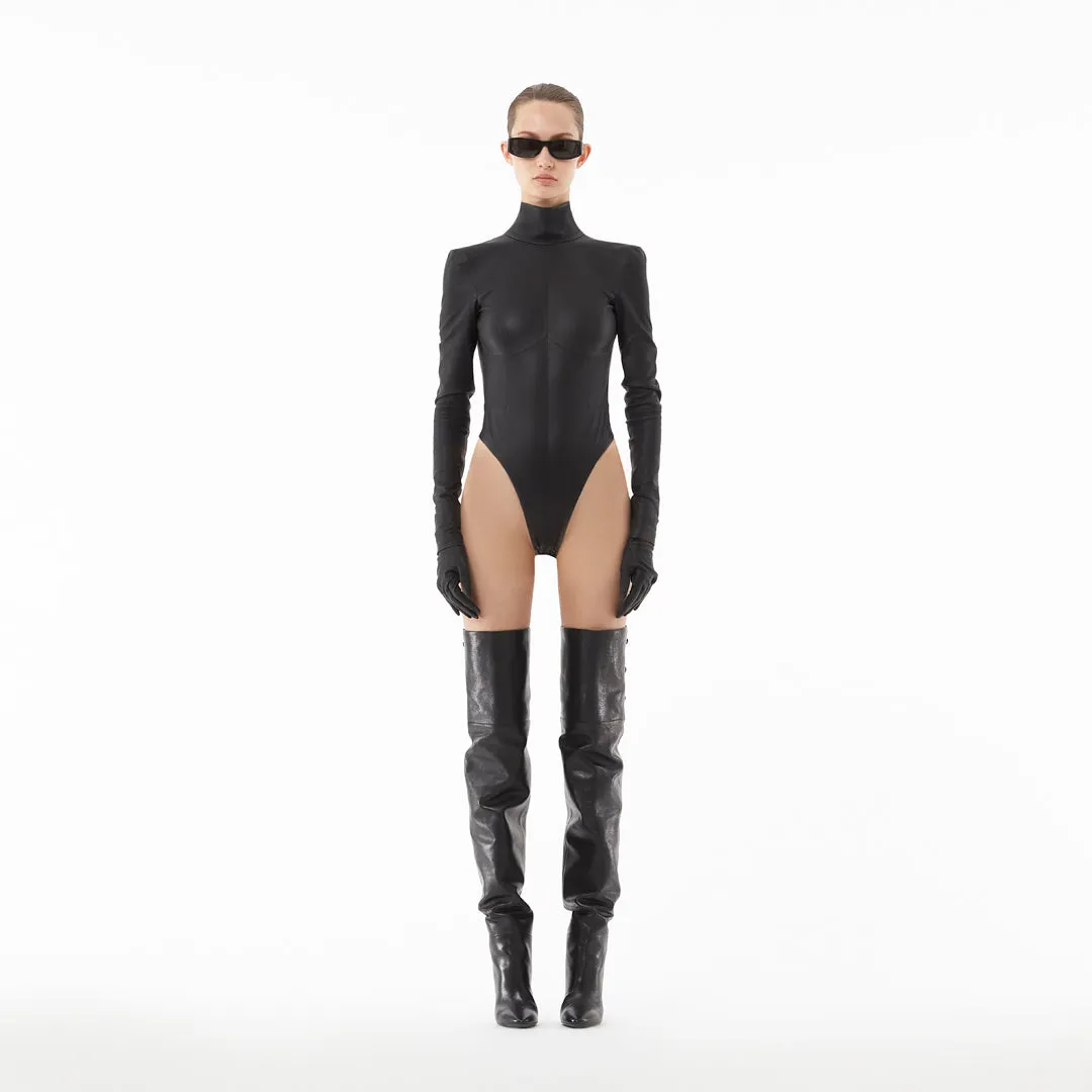 BODYSUIT WITH OPEN BACK AND DETACHABLE GLOVES